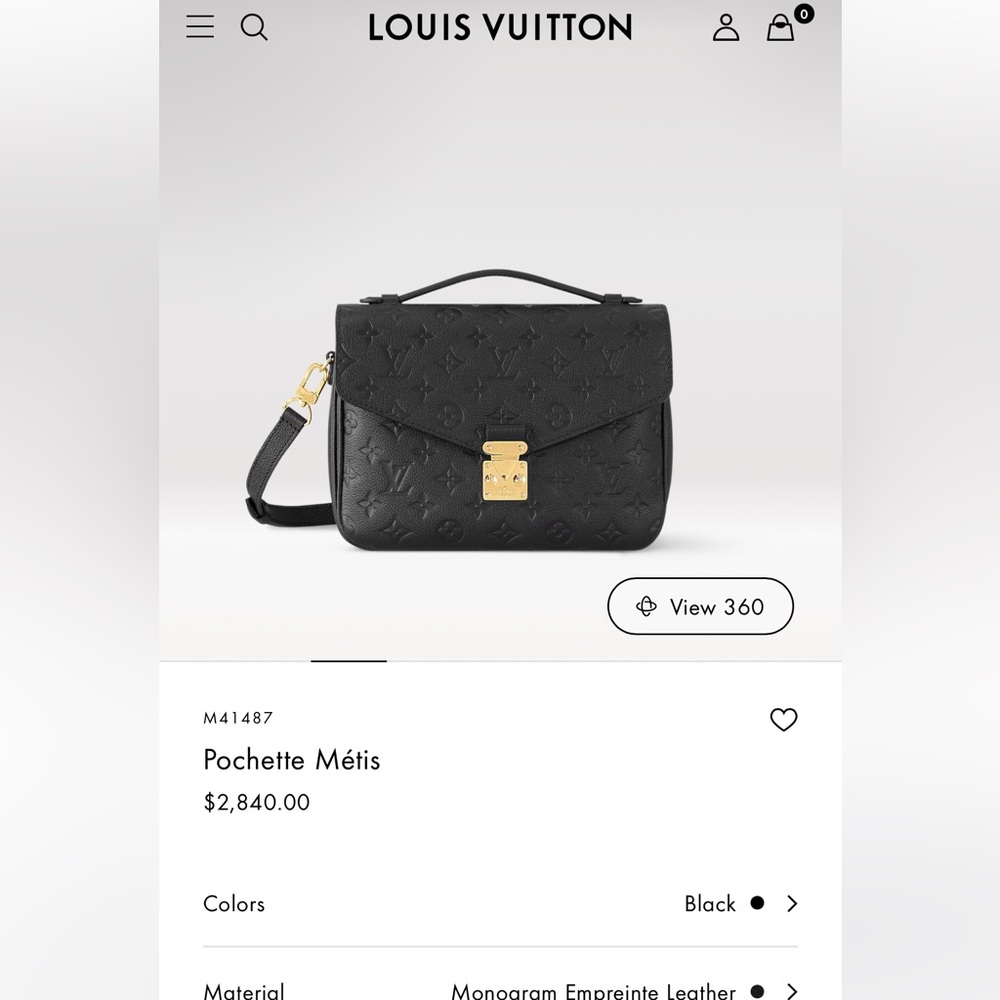 Louis Vuitton Black Monogram Empreinte Pochette Metis Crossbody Bag - Picture 5 of 15